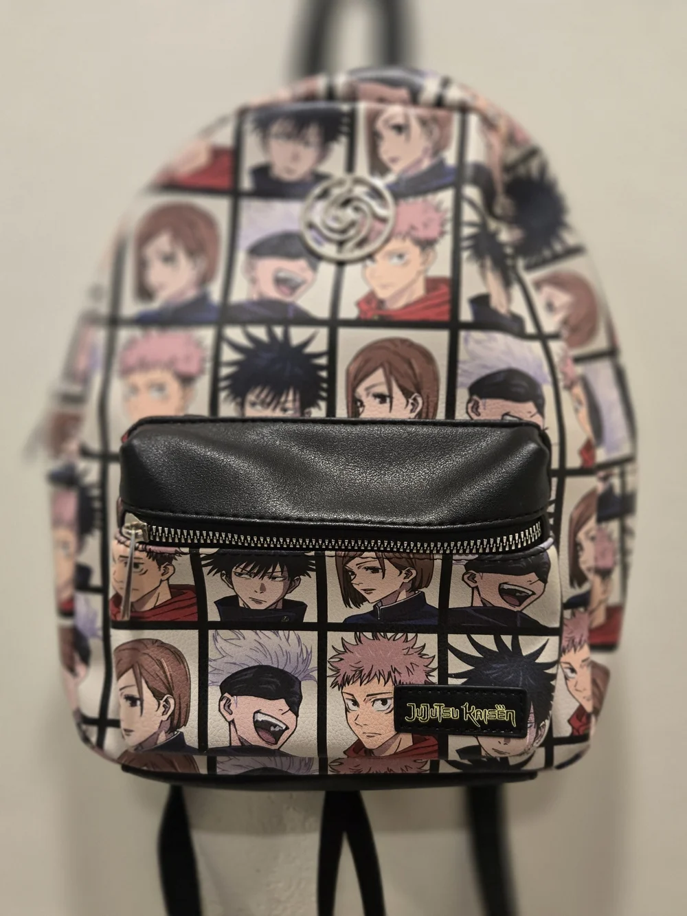 Anime Grid Mini Backpack - Pink & Black